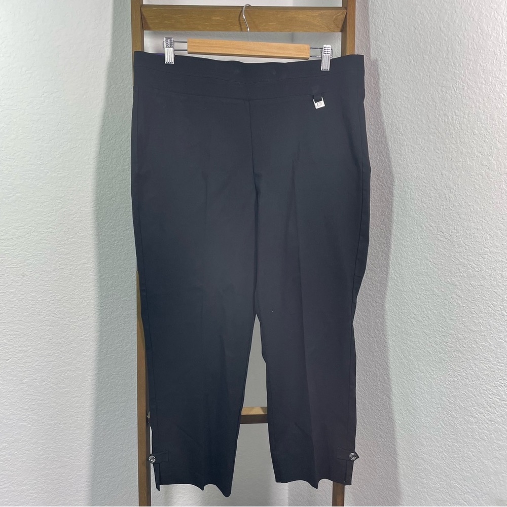 NWT Rafaella 16 black stretch elastic waist capri pants